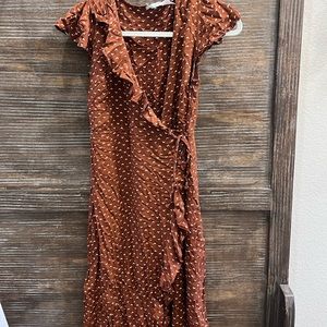 Brown Urban Outfitters Wrap Dress